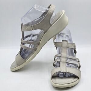 ECCO Felicia Ankle Strappy Sandal Gravel Leather Size 42 (11-11.5M US)